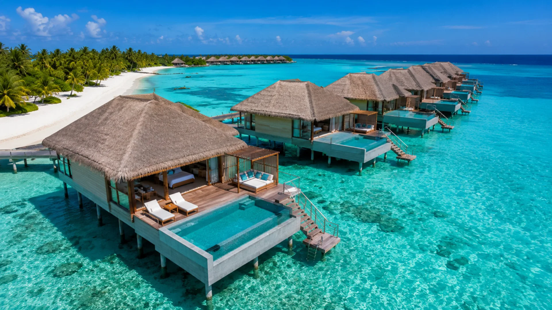 Concept reference: overwater bungalows at sunset